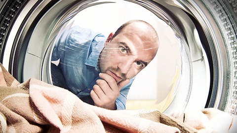 Wasmachine van binnenuit gezien